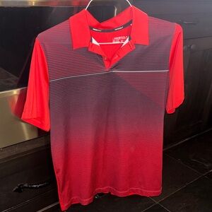 Nike Men's Striped Red Polo Shirt